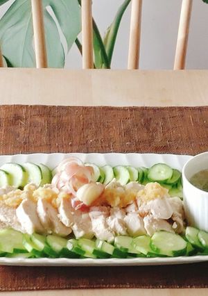 レンジ4分★蒸し鶏★胸肉★茗荷☆作り置き-レシピのメイン写真