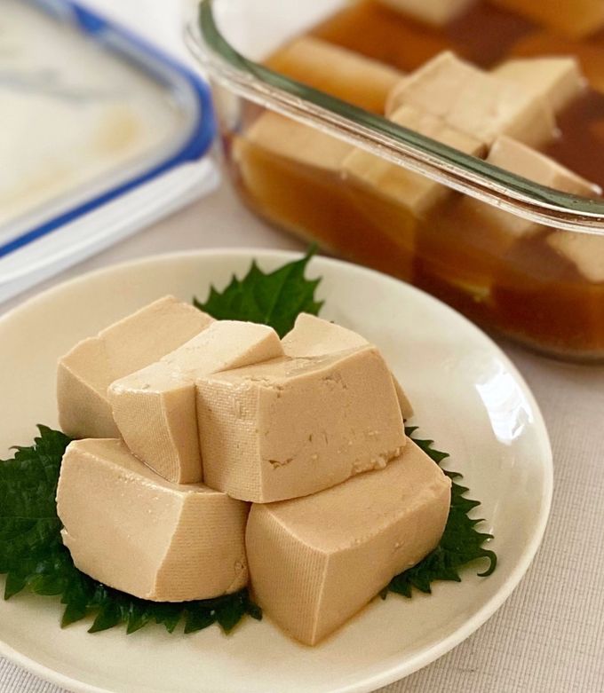 常備菜にも☆水切不要お豆腐のめんつゆ漬け-レシピのメイン写真