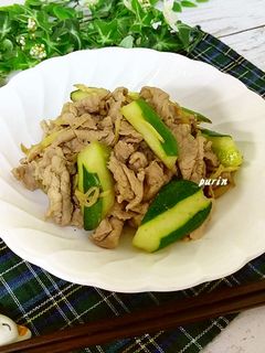 きゅうりと豚肉の生姜ポン酢炒め-レシピのメイン写真