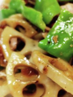 レンコンと豚バラのニンニクバター醤油炒め-レシピのメイン写真