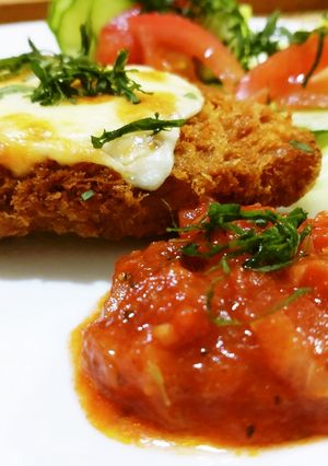 ミラノチキンカツのトマトソース添え-レシピのメイン写真