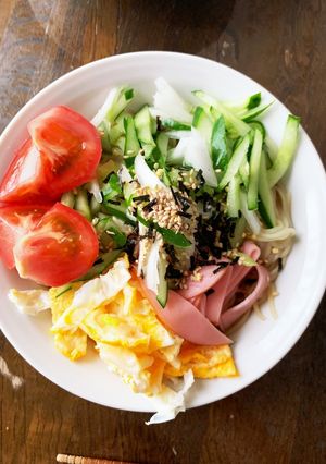 お一人様☆市販の冷やし中華で冷製パスタ風-レシピのメイン写真