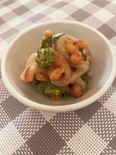 副菜、おつまみに オクラ納豆イカそうめん-レシピのメイン写真