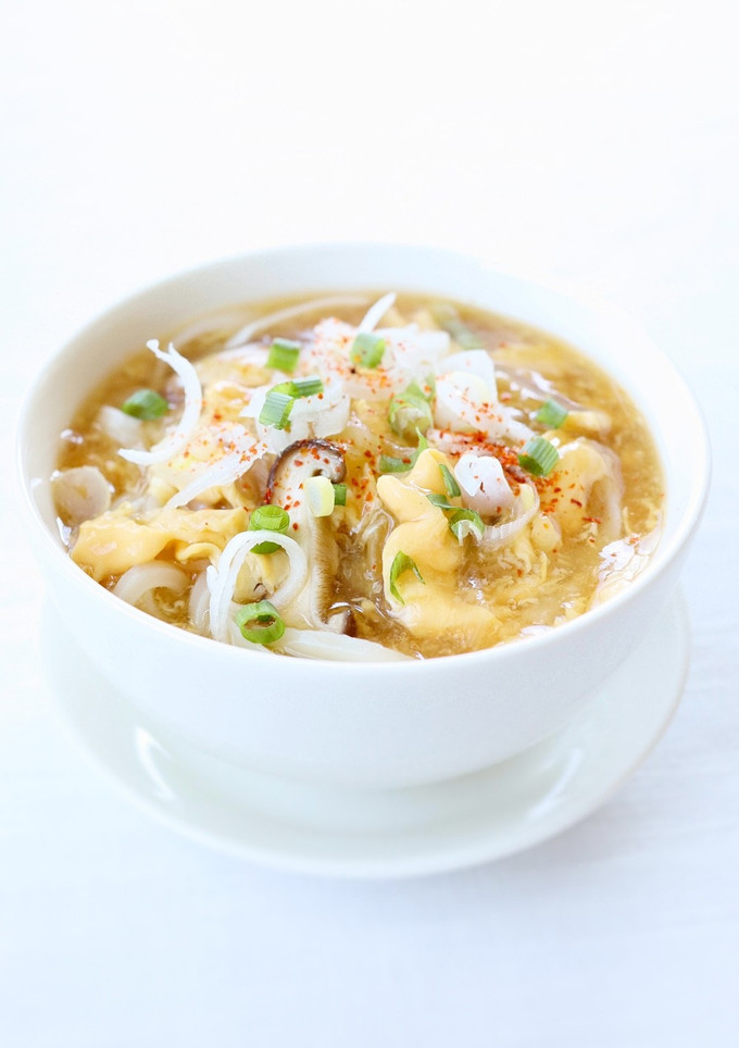 めんつゆで【椎茸とネギのかき玉うどん】-レシピのメイン写真