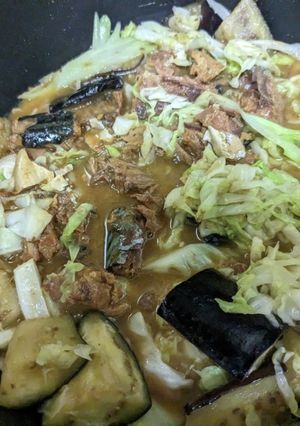 サバ味噌缶で茄子キャベツ炒め-レシピのメイン写真