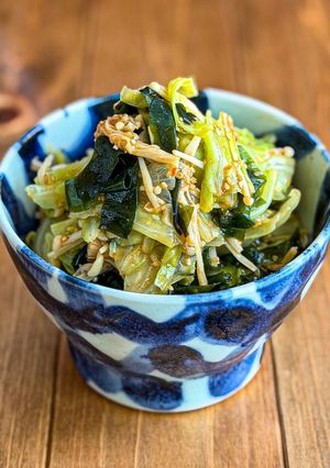 キャベツとえのき《にんにくごま味噌サラダ》-レシピのメイン写真