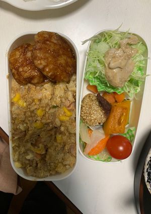 全てレンジ洋風梅味噌クリーム味炒飯弁当-レシピのメイン写真