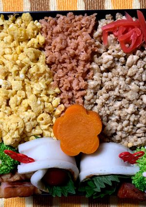 11/1ﾖｯﾁｬﾝ☆3色そぼろ弁当-レシピのメイン写真