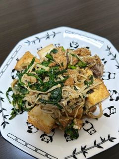 鯖缶と春菊の炒め物-レシピのメイン写真