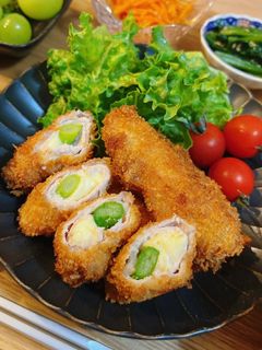 アスパラとチーズの肉巻きフライ🐾-レシピのメイン写真