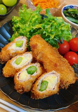 アスパラとチーズの肉巻きフライ🐾-レシピのメイン写真