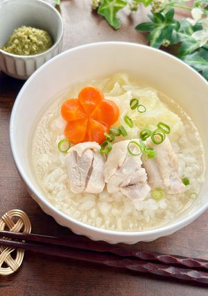 福岡県の水炊き風、柚子胡椒香る鶏だし茶漬け-レシピのメイン写真
