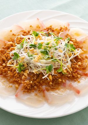 鯛のとりそぼろカルパッチョ-レシピのメイン写真