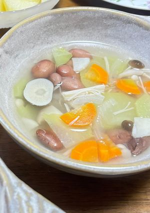 ハヤトウリと金時豆のやさしい塩スープ-レシピのメイン写真