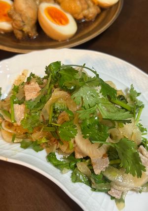新玉ネギとXO醬の簡単パクチーサラダ-レシピのメイン写真