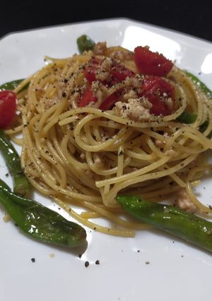 鶏ひき肉とししとうのパスタ-レシピのメイン写真