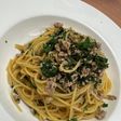 ニラ塩ミートソースパスタ