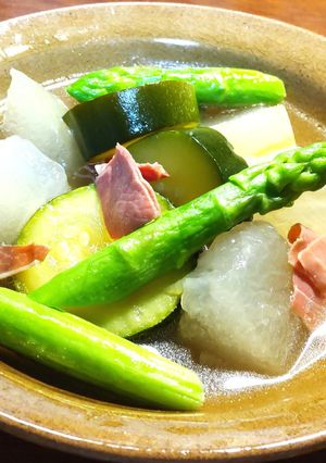 冬瓜とズッキーニのプロシュート生ハム煮-レシピのメイン写真