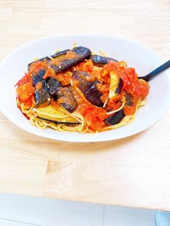 ナスとトマトのスパゲティ-レシピのメイン写真