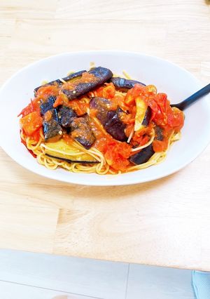 ナスとトマトのスパゲティ-レシピのメイン写真
