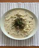 味付け１つ！たらこ豆乳味噌クリームうどん