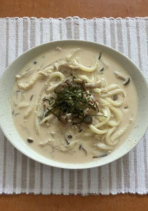 味付け１つ！たらこ豆乳味噌クリームうどん-レシピのメイン写真