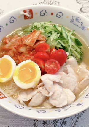 ボリューム満点♪キムチ冷麺風そうめん-レシピのメイン写真
