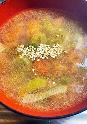 冷しゃぶの茹で汁で☆ポン酢スープ-レシピのメイン写真
