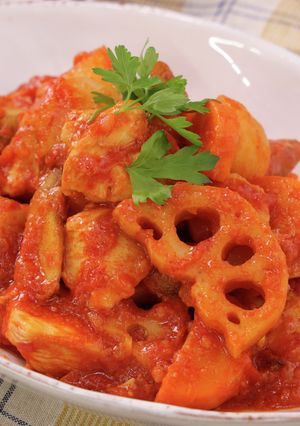 鶏むね肉と根菜のピリ辛カポナータ-レシピのメイン写真