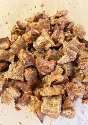 鶏レバーとこんにゃくの辛子マヨ和え-レシピのメイン写真