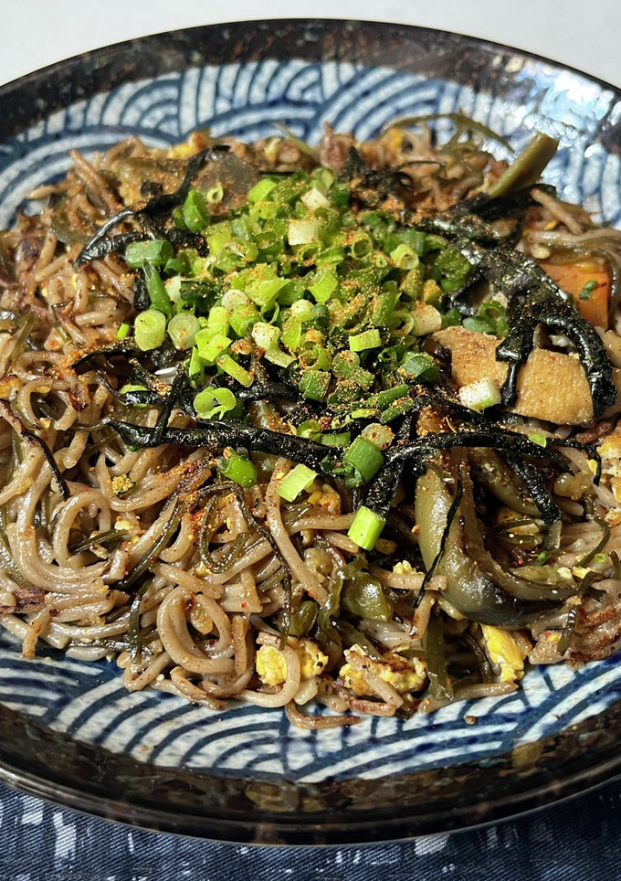 刻み昆布の煮物焼き蕎麦-レシピのメイン写真