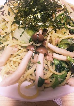 ほうれん草・キノコ和風パスタ-レシピのメイン写真