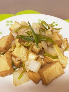 厚揚げと白菜とネギのオイスターソース炒め-レシピのメイン写真