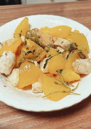 イカと鶏肉のレモンペッパー炒め-レシピのメイン写真