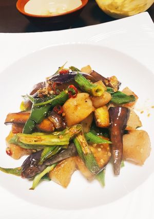 夏野菜とこんにゃくのあまピリ炒め-レシピのメイン写真