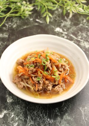 レンジで簡単！豚ひき肉のもやし煮-レシピのメイン写真