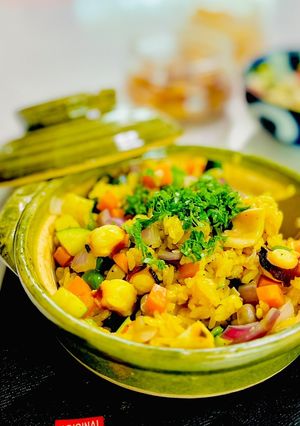 土鍋でタコのカレーピラフ-レシピのメイン写真