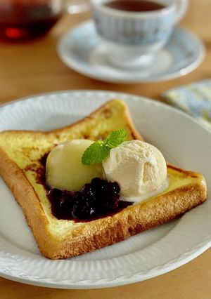 *ピーチメルバ風フレンチトースト*-レシピのメイン写真