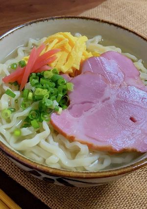 ハムでもイケちゃう沖縄そば。-レシピのメイン写真