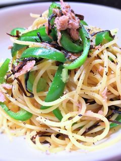 レンジで簡単!無限ピーマンのパスタ-レシピのメイン写真