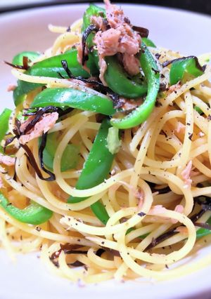 レンジで簡単！無限ピーマンのパスタ-レシピのメイン写真