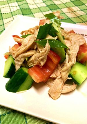 夏野菜たっぷり 鶏胸肉の中華風サラダ-レシピのメイン写真