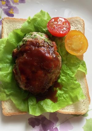 オガタ家　夕食　ハンバーガー風-レシピのメイン写真