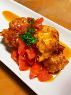 鶏のから揚げ さっぱりトマトソース-レシピのメイン写真