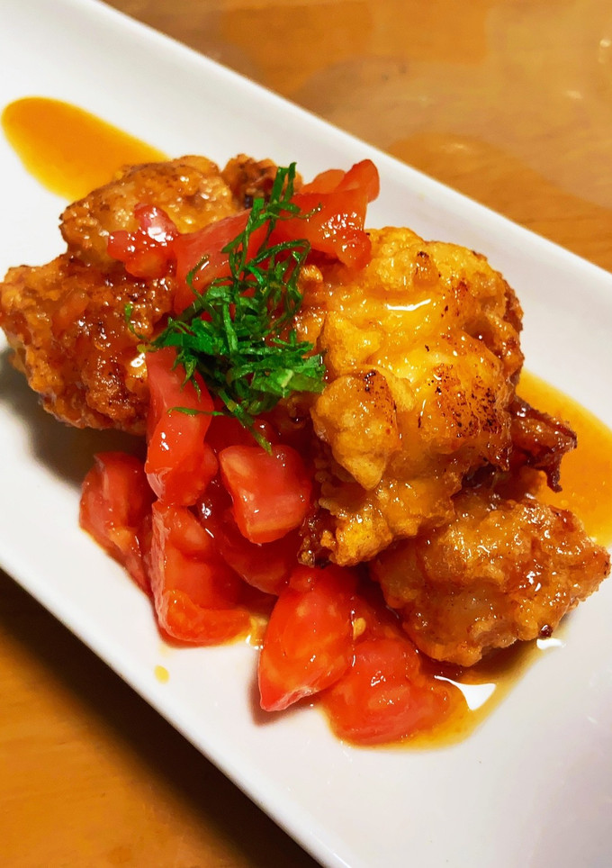 鶏のから揚げ　さっぱりトマトソース-レシピのメイン写真