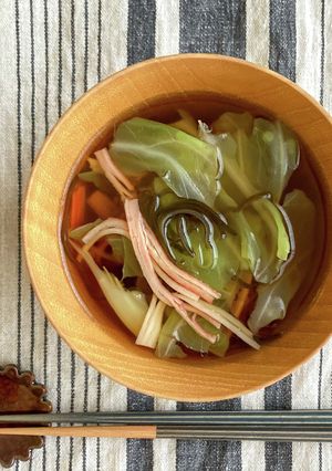 【キャベツの昆布スープ】5分で！包丁不要-レシピのメイン写真