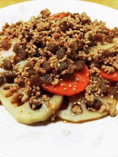 れんこんのこんにゃく肉味噌炒め煮-レシピのメイン写真