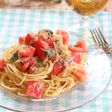 トマトと大葉の冷製ツナパスタ