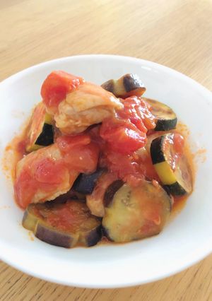 なすと鶏肉のトマト煮込み-レシピのメイン写真