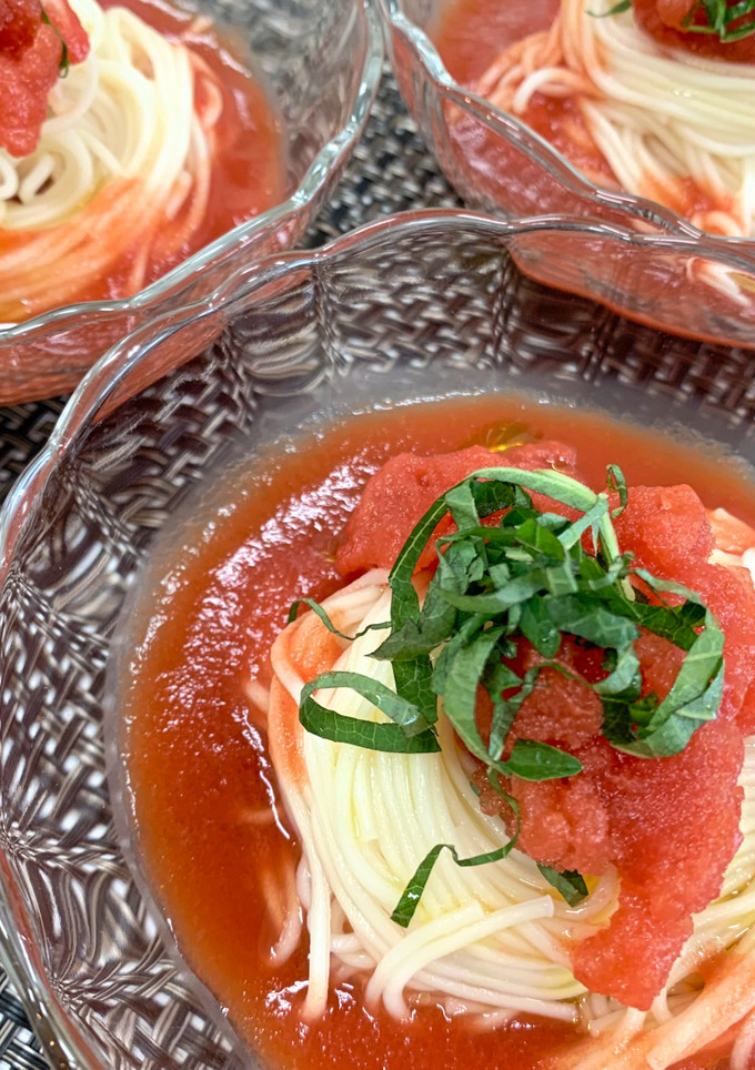 超冷（ちょうひや）完熟トマトそうめん-レシピのメイン写真